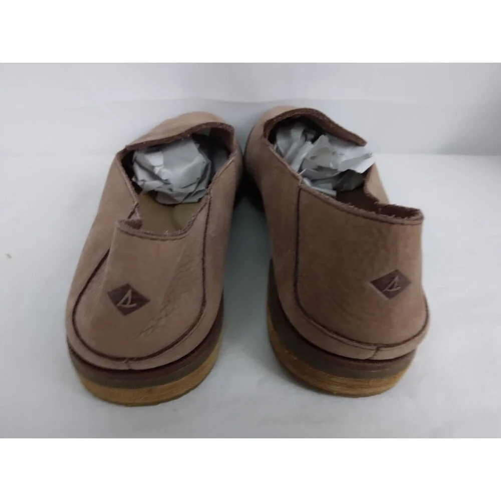 SPERRY Seaport Levy Brown Leather Memory-Foam Slip-On Loafers Womens Size 8.5